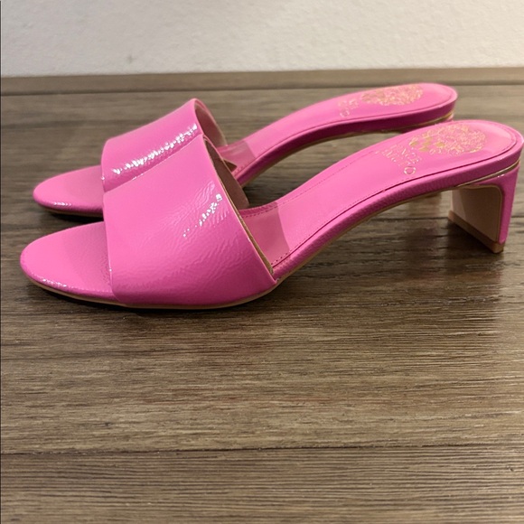 NIB [Vince Camuto] Linanna Block Heel Slip-On Sandals in Lotus Pink Women's 6.5 - Picture 4 of 13